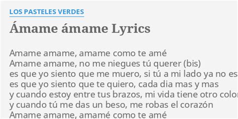 amame lyrics|amame lyrics spanish.